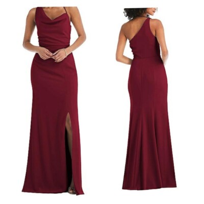 After Six Asymmetrical one shoulder draped cowl maxi dress nwt size 2