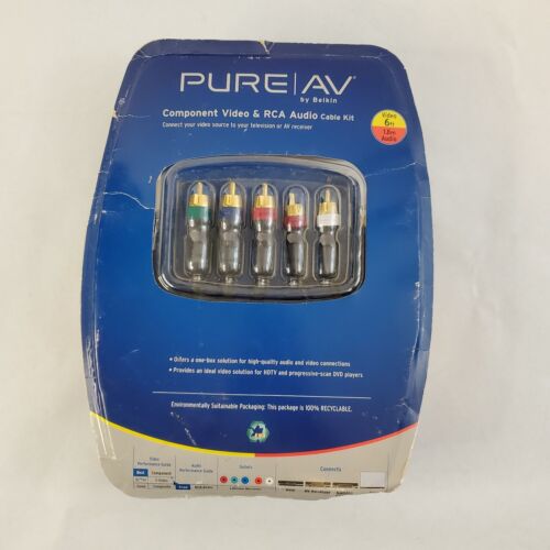 Pure AV Component Video 6 ft & RCA 1.8 m Audio Cable Kit by Belkin Damaged Box - Picture 3 of 10