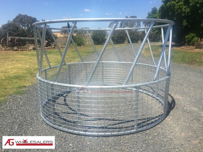 Round Bale Hay Rack Feeder Heavy Duty Horse Cattle Livestock
