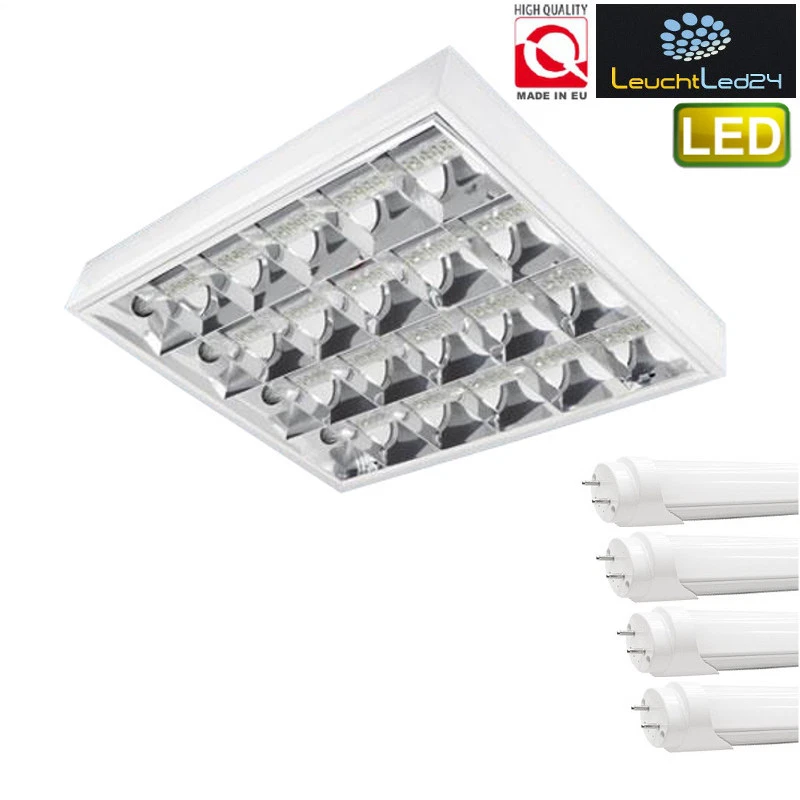 PURELED *NEU* TOP SET LED Rasterleuchten mit 4X T8 LED 9W Bürolampe Rasterlampe