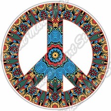 Peace Sign Hippie Love Colorful Happy Car Bumper Window Vinyl Sticker Decal 4.6"