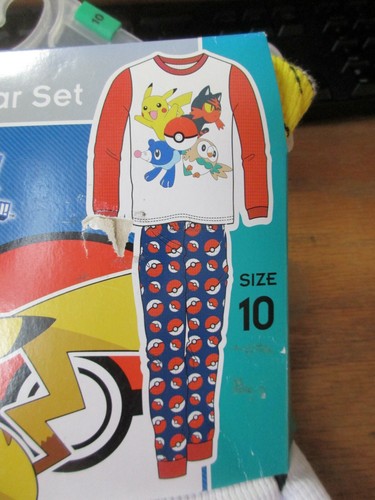 Boys Thermal Underwear Set POKEMON LONG JOHNS SHIRT PANTS Waffle Knit Size 10 NP - Picture 2 of 6