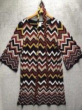 Studio One New York Dress Size 2X Multicolor Chevron Wing Sleeves Belted