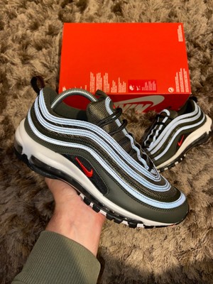 nike air max 97 trainers sequoia university red metallic