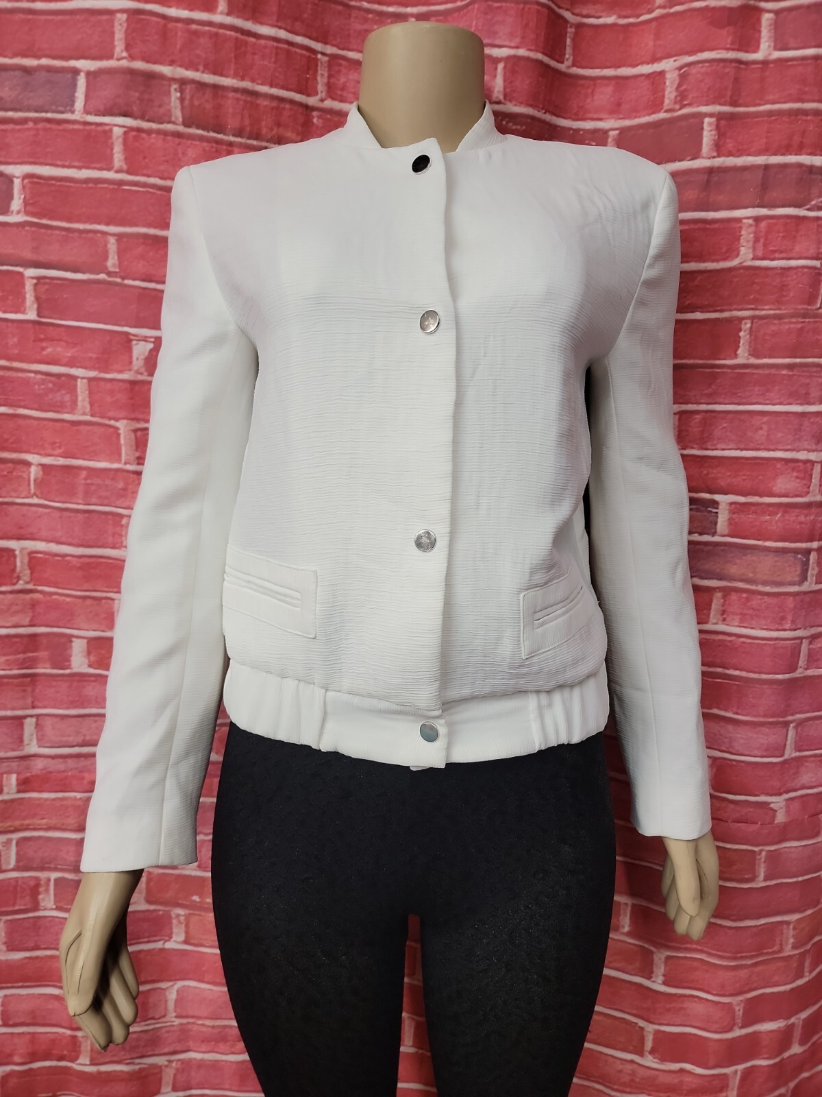 Zara Basic Collection Snap Button Ivory Texture W… - image 6