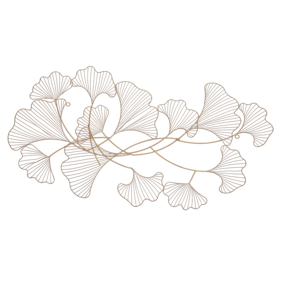 120x57cm Ginkgo Leaves Wall Decor 3D Handmade Metal Wall Decor Mural