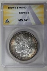 1899-S  $1  ANACS  MS62  Morgan Silver Dollar, Miss Liberty Head Dollar.