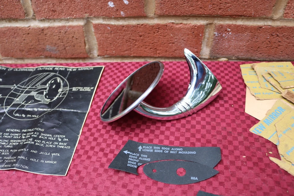 48 49 148 1949 OLDSMOBILE 88 98 NOS ESPEJO RETROVISOR LATERAL CROMADO GM 982729 Foto 2 de 4