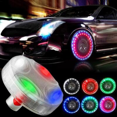 4x Solar Energy Powered LED for Car Wheel Hub Tire Decorative Colorful LED Li l
