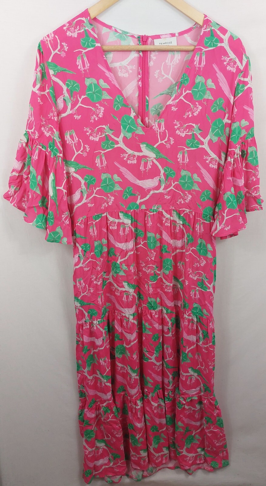 Primrose Park Opal V Neck Button Down Blown Floral Print Dress Brown/cream