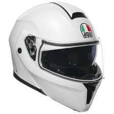 AGV Streetmodular Modular Motorcycle Helmet, Mono Materia Matt White, Flip Up