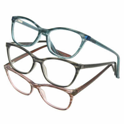 Design Optics by Foster Grant Aviana Plastic Cateye Reading Glasses, 3-pack