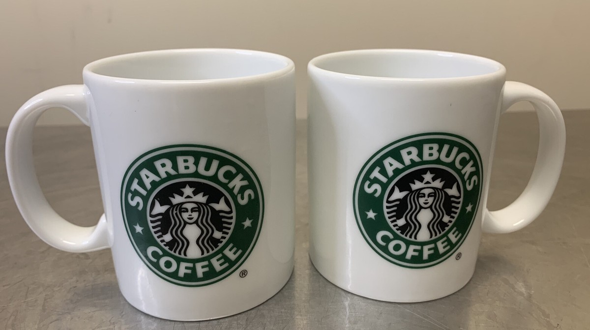 Set of 2 Vintage 2005 Starbucks 9 Oz Coffee Mugs Espresso