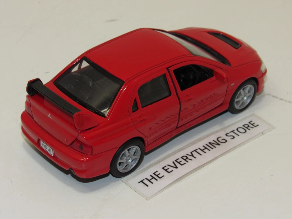 WELLY MITSUBISHI LANCER EVOLUTION VIII RED 4.75 INCHES LONG FREE SHIP - Image 2 of 4