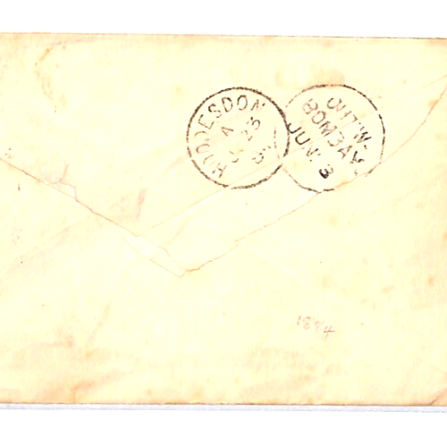 INDIA QV Stationery Cover *BARODA CAMP* Military 1884 CDS Hoddesdon Herts PJ197 - Picture 7 of 17