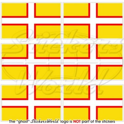 6 Stück Dorset County Flagge Aufkleber - 4 X 2,7 Cm, Vinyl, Wetterfest Für Auto, Helm & Mehr