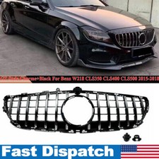 Chrome+Black GT Style Front Bumper Grille For Mercedes Benz CLS-Class W218 15-18