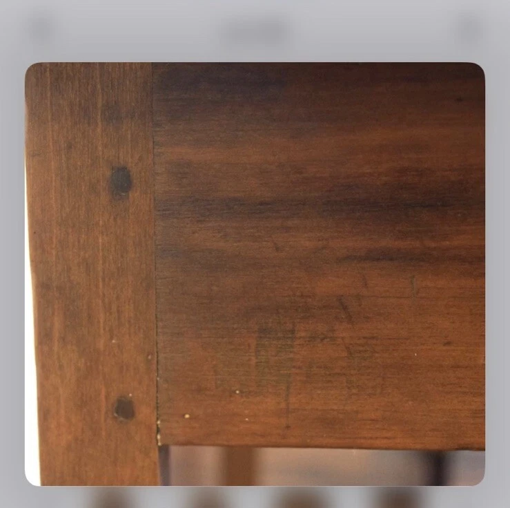 1790-1820 Early American Antique Hepplewhite Table Stand Tapered Leg Pegged Pine - Image 4 of 4