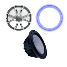 Wet Sounds Revo 10" Sub Grill RGB LED Ring-Black Sub Gunmetal Steel Grill-4Ohm