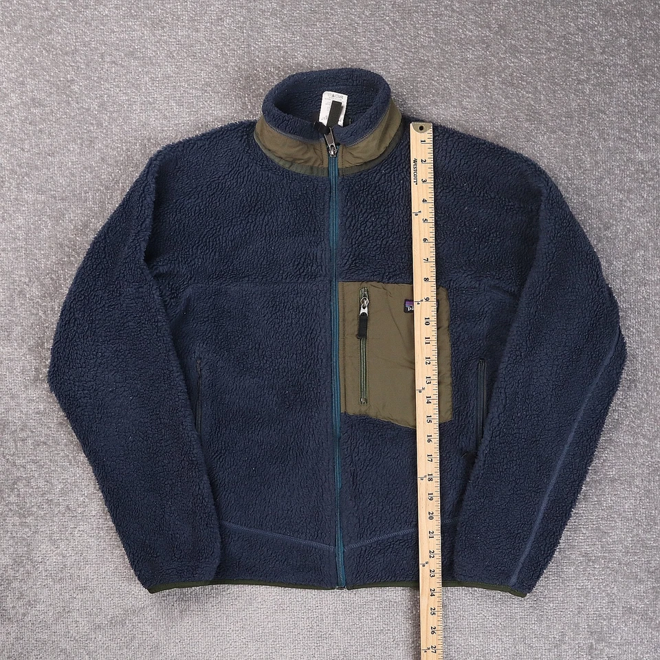Chaqueta Patagonia Retro-X Deep Pile Pequeña Azul Manga Larga Cremallera Completa Forrada de Malla Foto 3 de 4