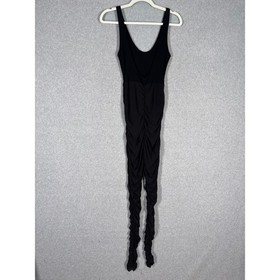 Mesh Ruched Bodysuit Jumpsuit Small Catsuit Scrunched Leg Dance All Night Sexy