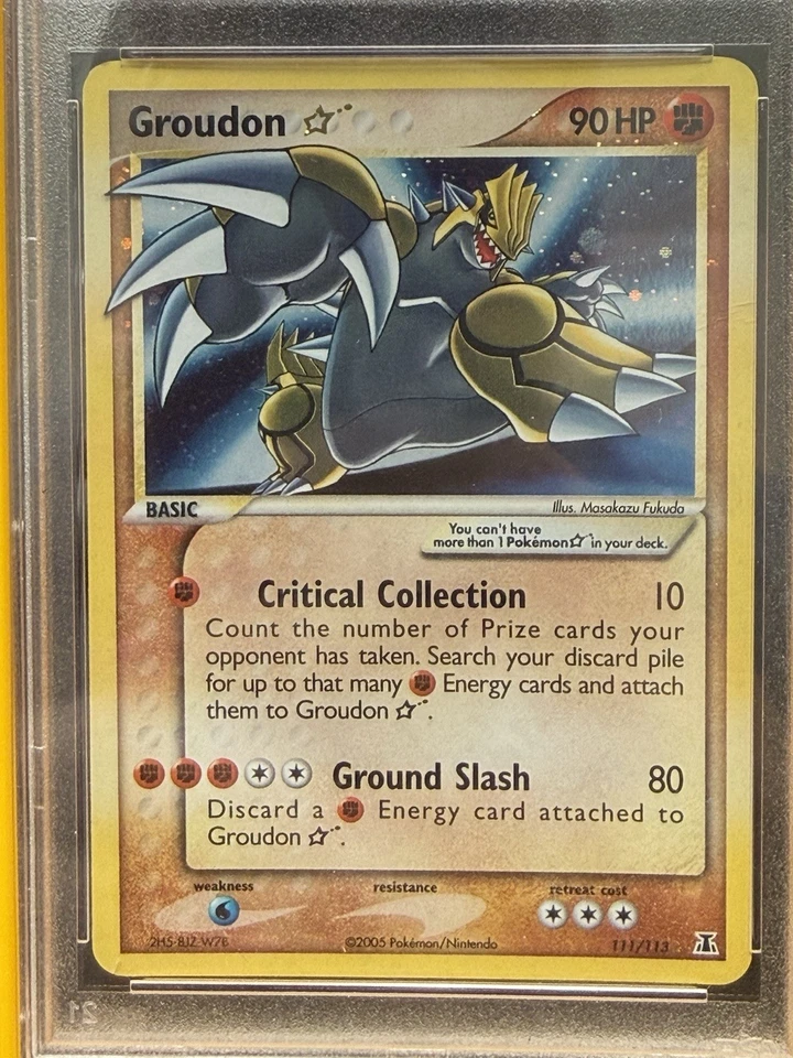 2005 Pokemon EX Delta Species Groudon Gold Star Holo 111/113 PSA 4 - Image 3 of 3