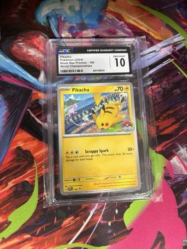 Pokémon Pikachu 2024 Black Star Promos World Championships #190 CGC 10