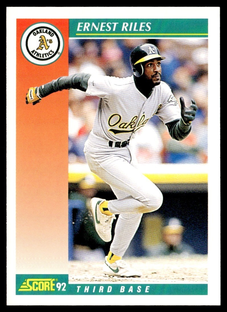 1992 Score Ernest Riles Oakland Athletics #222