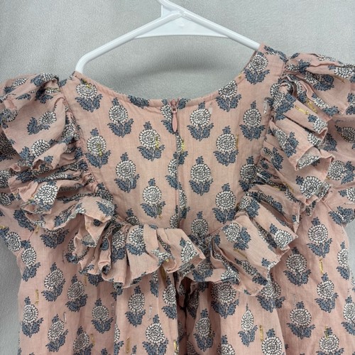 Pink Chicken Pink Girls Kids 5 Youth Ruffle Sundress Flutter Sleeves Pink Print - Picture 3 of 8