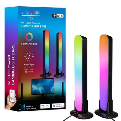 Enbrighten Vibe Wi-Fi Spectrum RGBIC Gaming Light Bar with Music Sync and