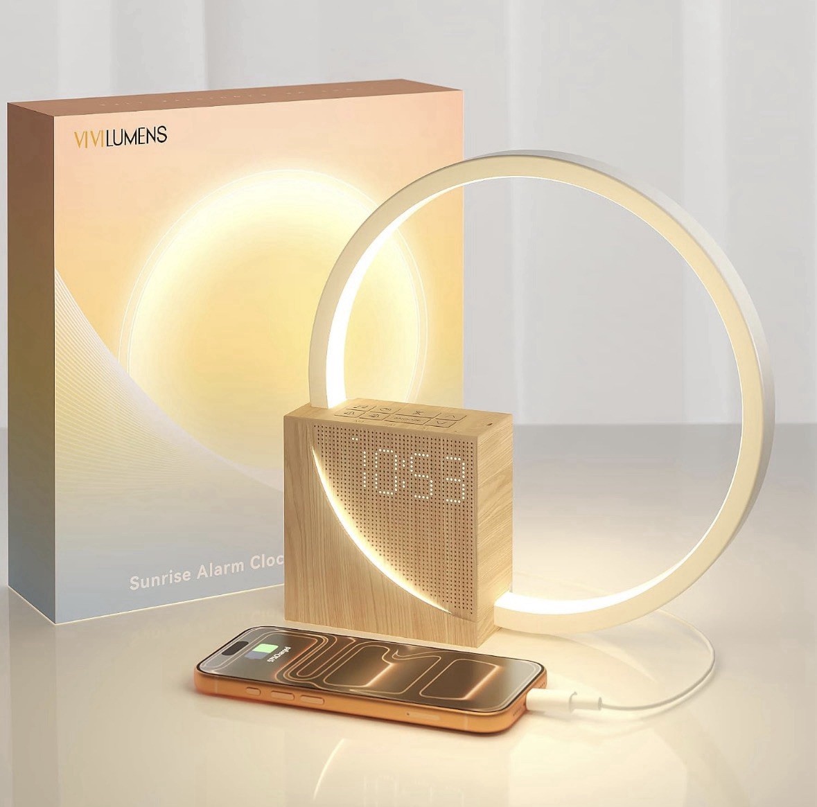 Vivilumens Sunrise Alarm Clock with Sound Machine for Heavy Sleepers Adults