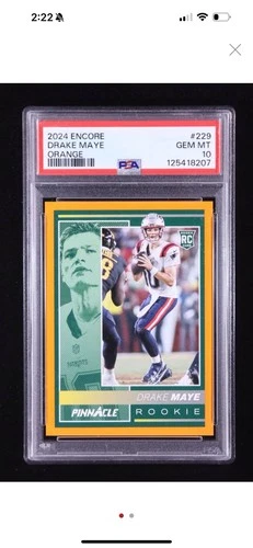 Drake Maye 2024 Panini Encore Orange #229 #70/99 RC (PSA 10) Pop 2!! No Auto