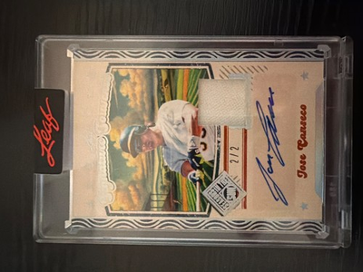 #ad 2025 Leaf Seasons In The Sun Jose Canseco Signature Souvenir Patch Auto 2 $100.00