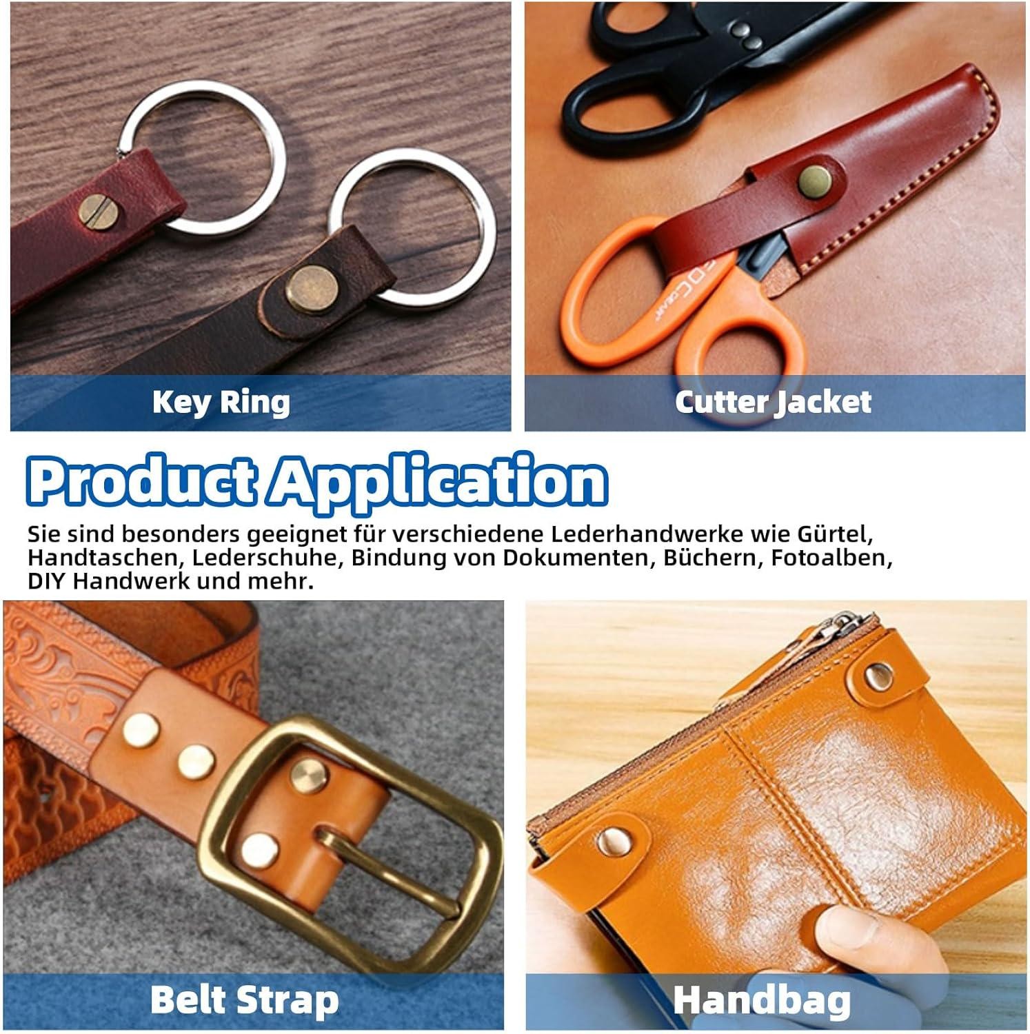 ​150 Sets Black Chicago Screws Assorted Kit M5 x 5mm-20mm for Leather