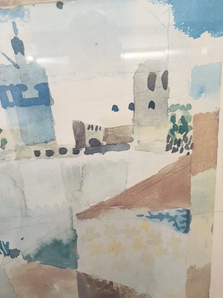 Cartel de exposición Paul Klee de Hammamet y su mezquita litografía desplazada 1991 Foto 4 de 4