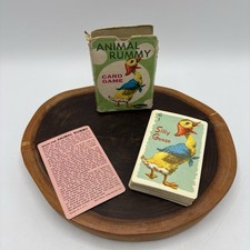 Whitman Animal Rummy Card Game Complete Deck  Rule Card Vintage 1960s