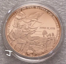 American Revolution Battle of Bunker Hill in Charlestown MA Vintage Bronze Medal