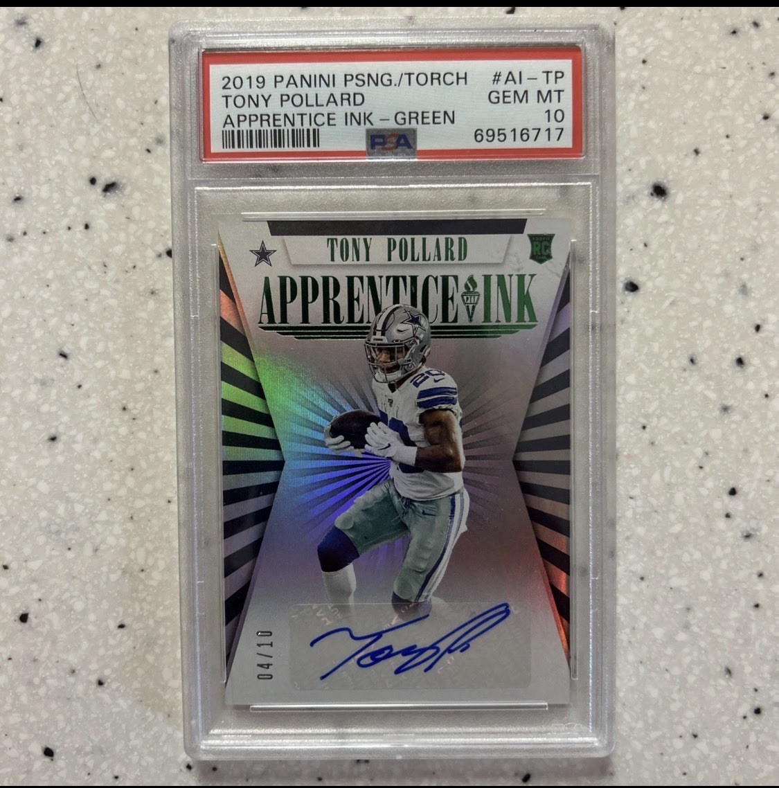 2019 Panini Tony Pollard Rookie Auto /10 PSA 10 Pop1!!!￼