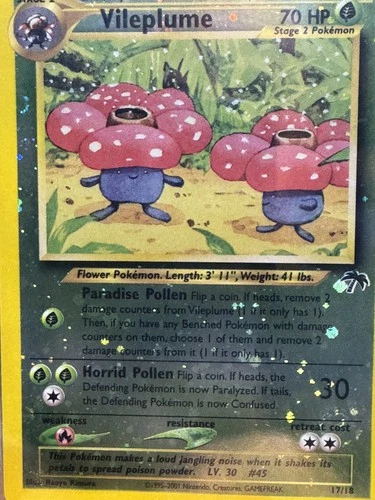 2001 SOUTHERN ISLAND PROMO VILEPLUME #17 HOLO BGS8.5 NM-MT+