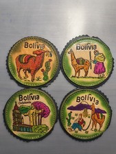 Leather Coasters - 4 Pack, Made In Bolivia