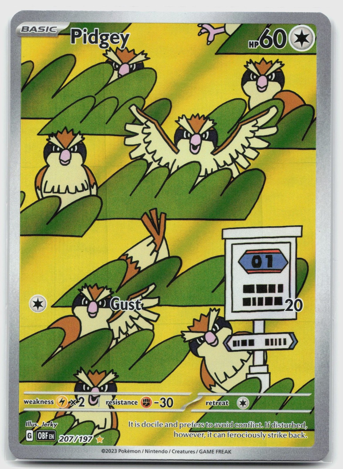 Pidgey 207/197 (NM) - Obsidian Flames - Illustration Rare - Pokemon TCG
