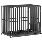 PawHut Heavy Duty Dog Crate, Dog Cage with Wheels for Small Medium Breeds