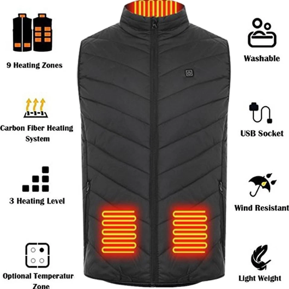 Heated Vest 9 Heating Zones Electric Heating Vest (No Battery ) - Image 4 of 4