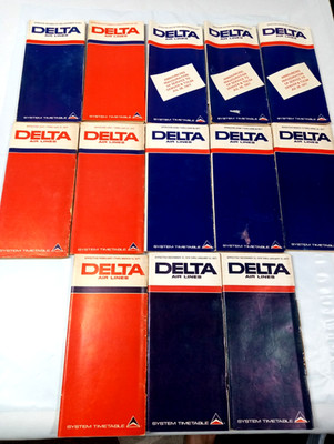 Vintage Delta Airlines System Timetable Schedules Year 1977 Lot Of 13 Total