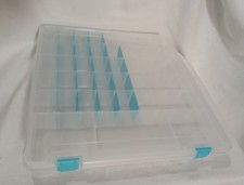 Clear ArtBin Super Satchel w Removable Dividers Storage Bin 9101AB 14 X 14.5 "