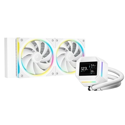 Deepcool Lm240 White Liquid Cpu Cooler With 2.4"" Ips Display 240Mm Aio Dual 120M