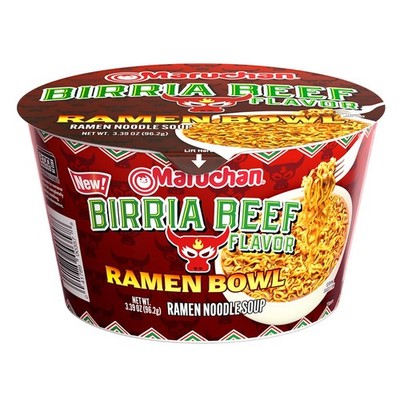 Maruchan Bowl Birria Beef, Microwaveable Ramen Soup 3.33 Ounce (Pack of 6) 