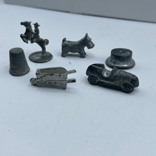 Lot of 6 Monopoly Game pewter pieces.