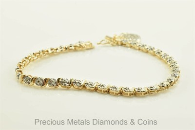 Ross Simons Gold über Sterlingsilber Herz Charm Diamant Armband 7,5'' x 5 mm