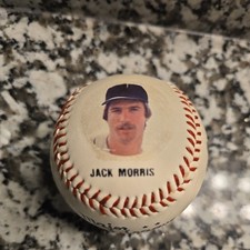 Vintage 1980s major league Detroit Tigers Picture ball with Jack Morris